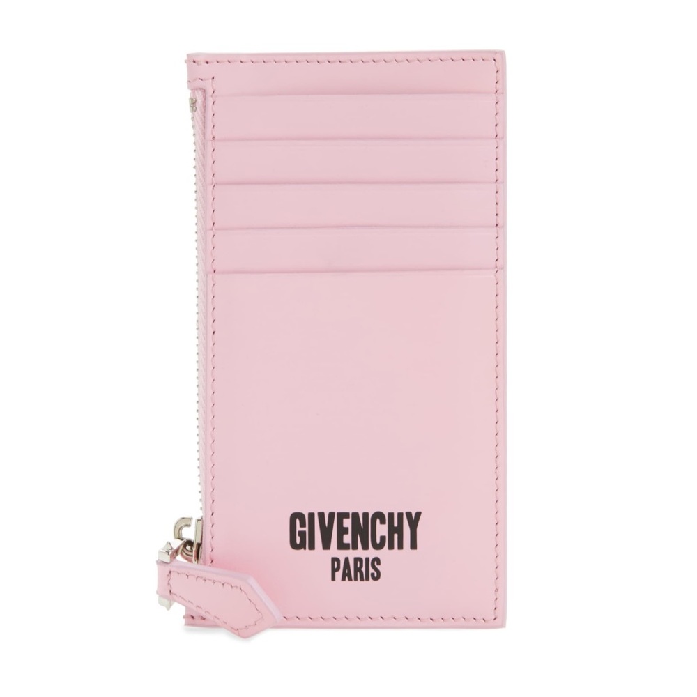 Givenchy Paris Print Zip Leather Card Case